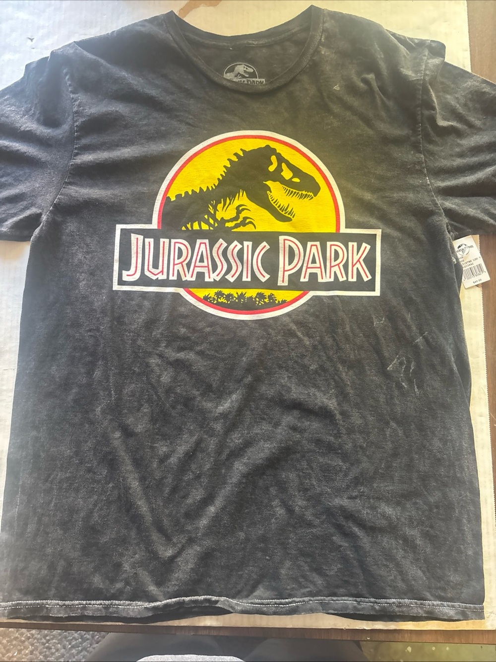 UNIVERSAL STUDIOS Jurassic Park Graphic Tee - Black Stonewash Short Sleeve